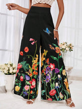VCAY High Waisted Floral Print Wide Leg Pants For Vacation